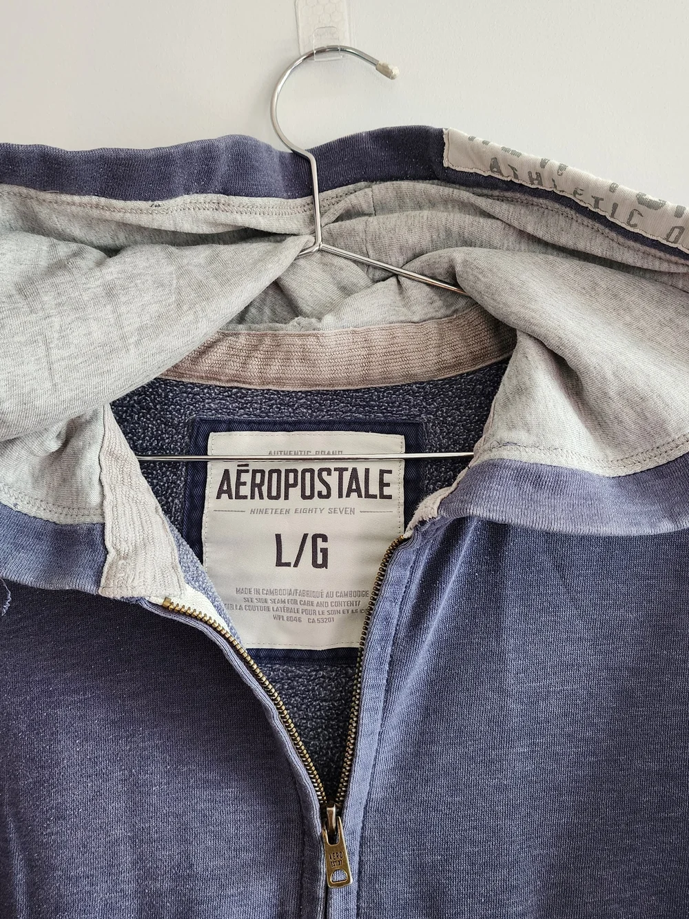 Vintage Aeropostale Full Zip Hoodie Grunge L Distressed Y2K 90s Trashed Skater - Picture 5 of 14